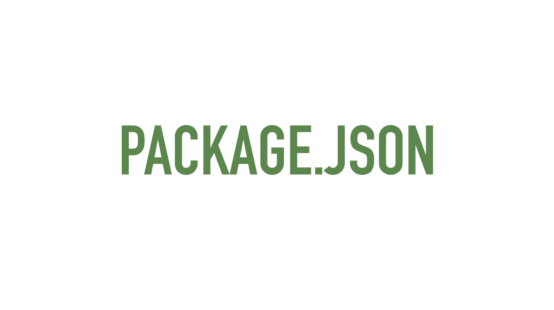 Slide text: package.json