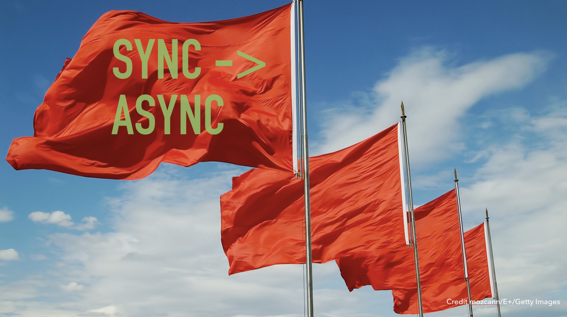 Slide text: Sync -> Async